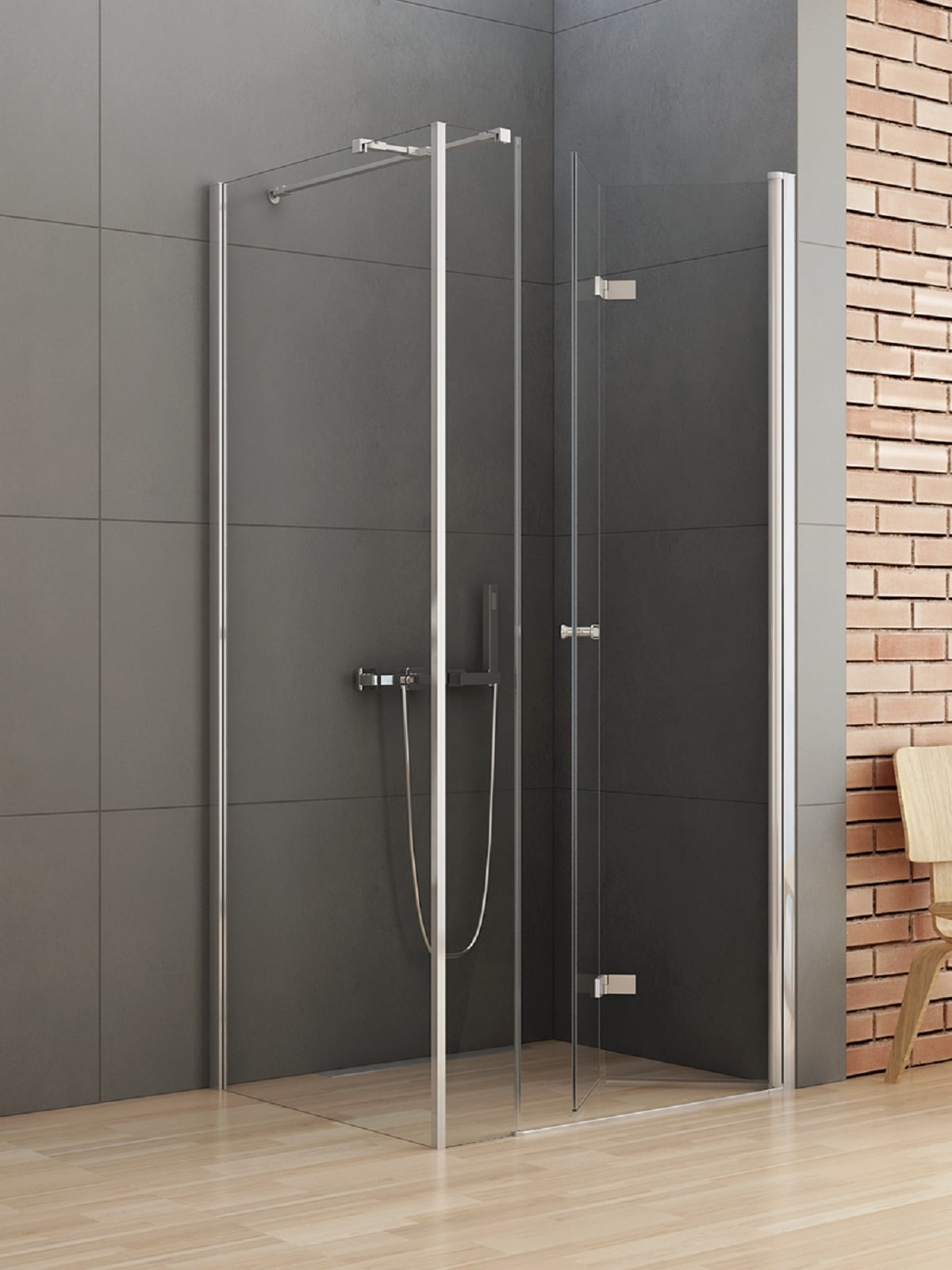 New Trendy New Soleo sprchovací kút 110x110 cm obdĺžniková chromová lesklé/priehľadné sklo K-0628
