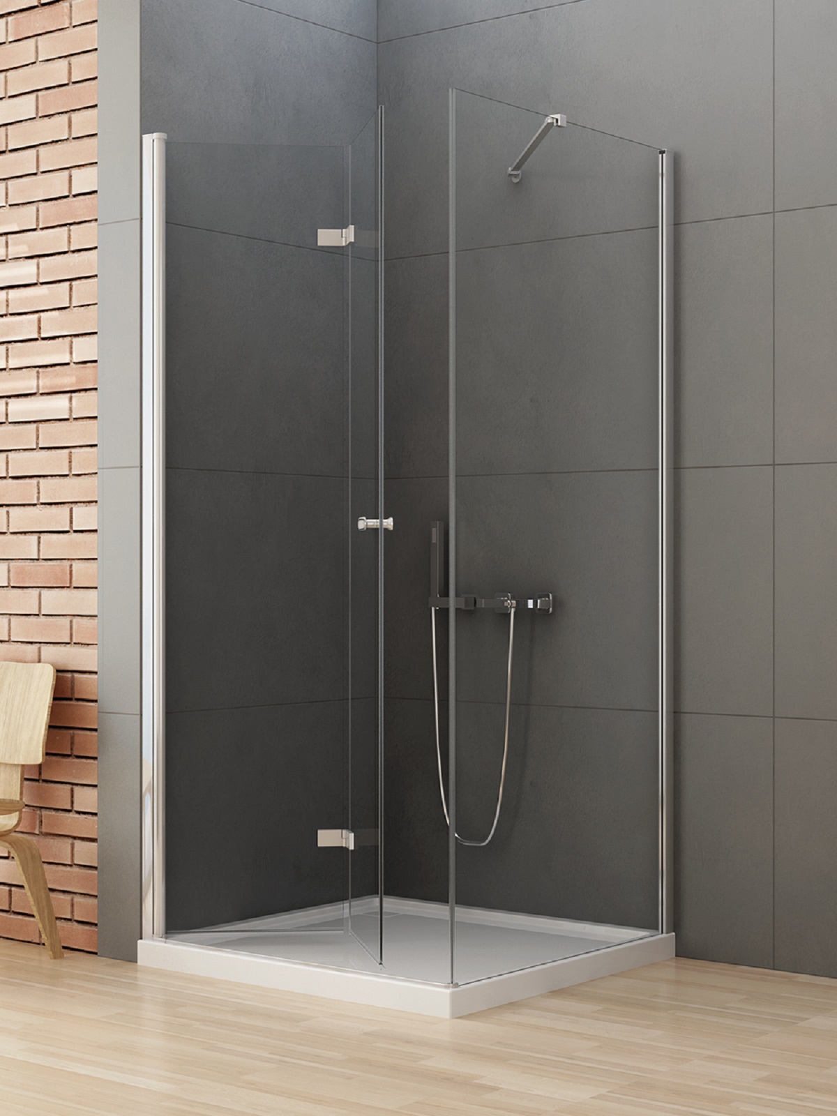 New Trendy New Soleo sprchovací kút 110x80 cm štvorcová chromová lesklé/priehľadné sklo D-0148A/D-0150B