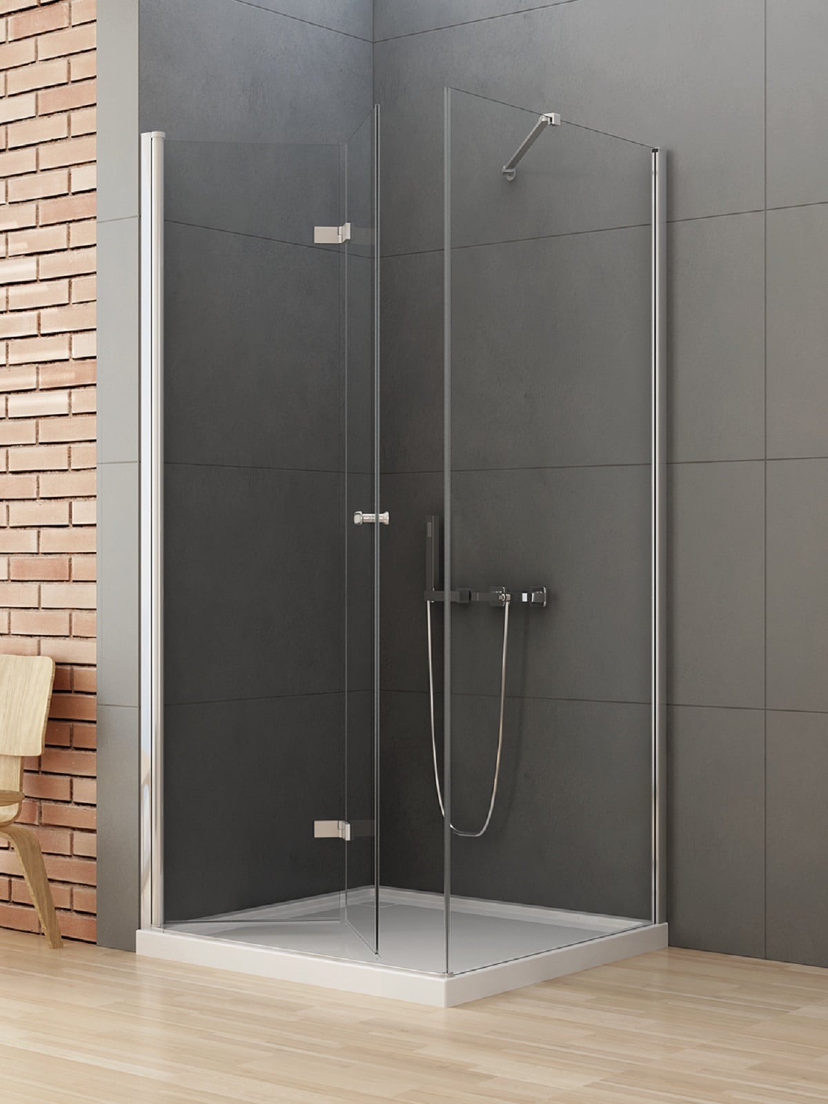 New Trendy New Soleo sprchovací kút 120x100 cm štvorcová chromová lesklé/priehľadné sklo D-0150A/D-0151B