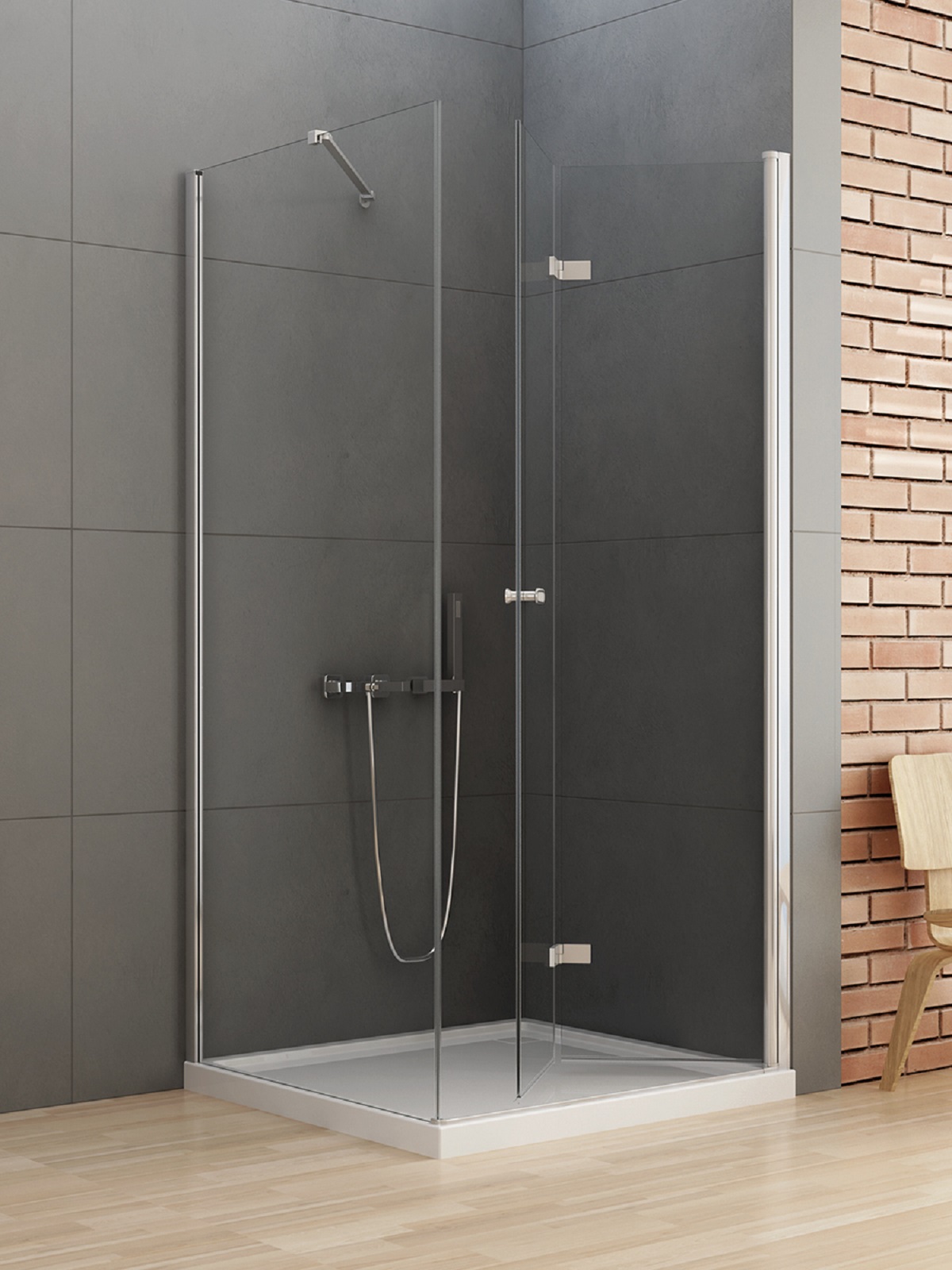 New Trendy New Soleo sprchovací kút 90x90 cm obdĺžniková chromová lesklé/priehľadné sklo D-0153A/D-0088B