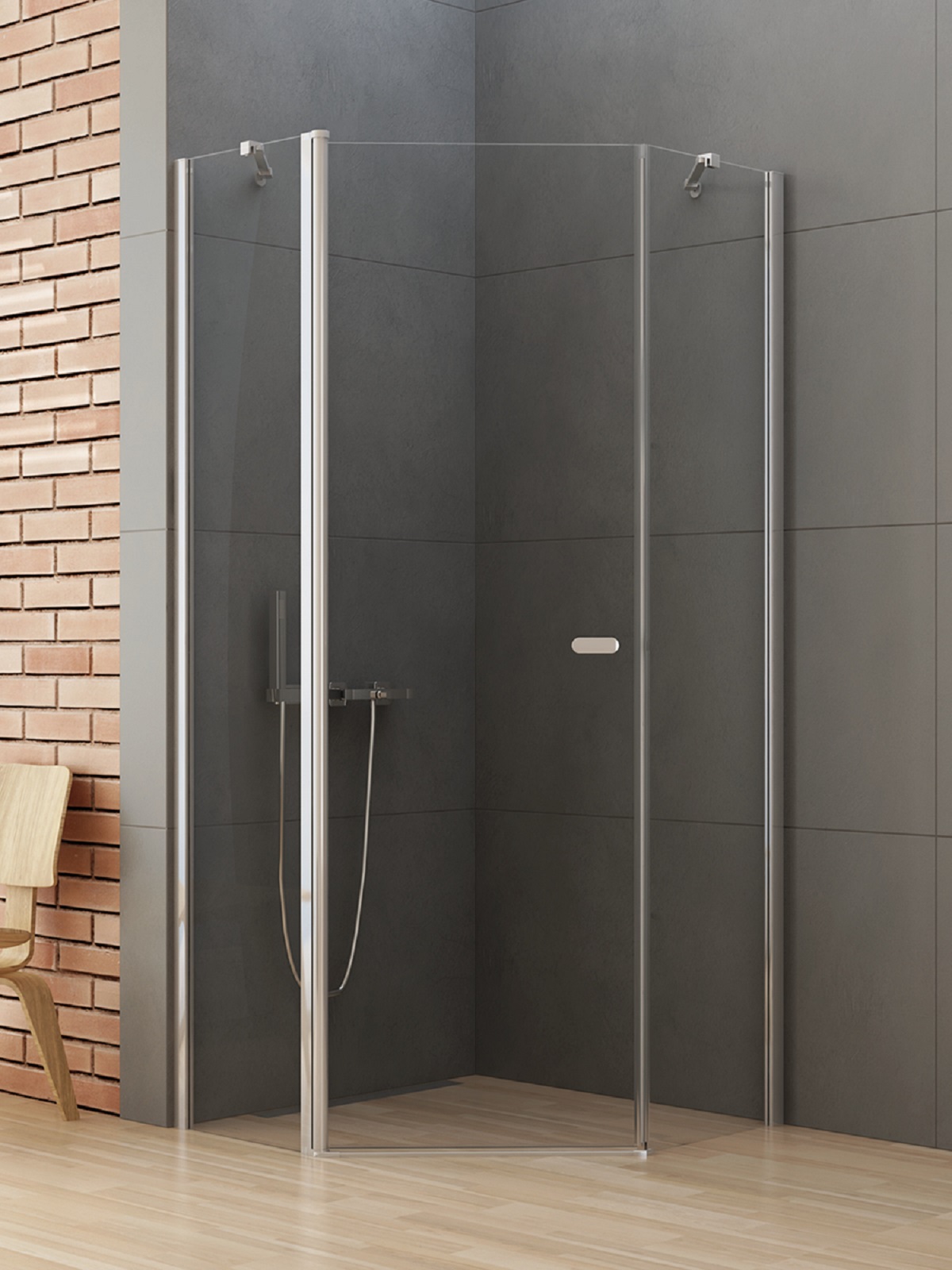 New Trendy New Soleo sprchovací kút 90x90 cm chromová lesklé/priehľadné sklo K-0607