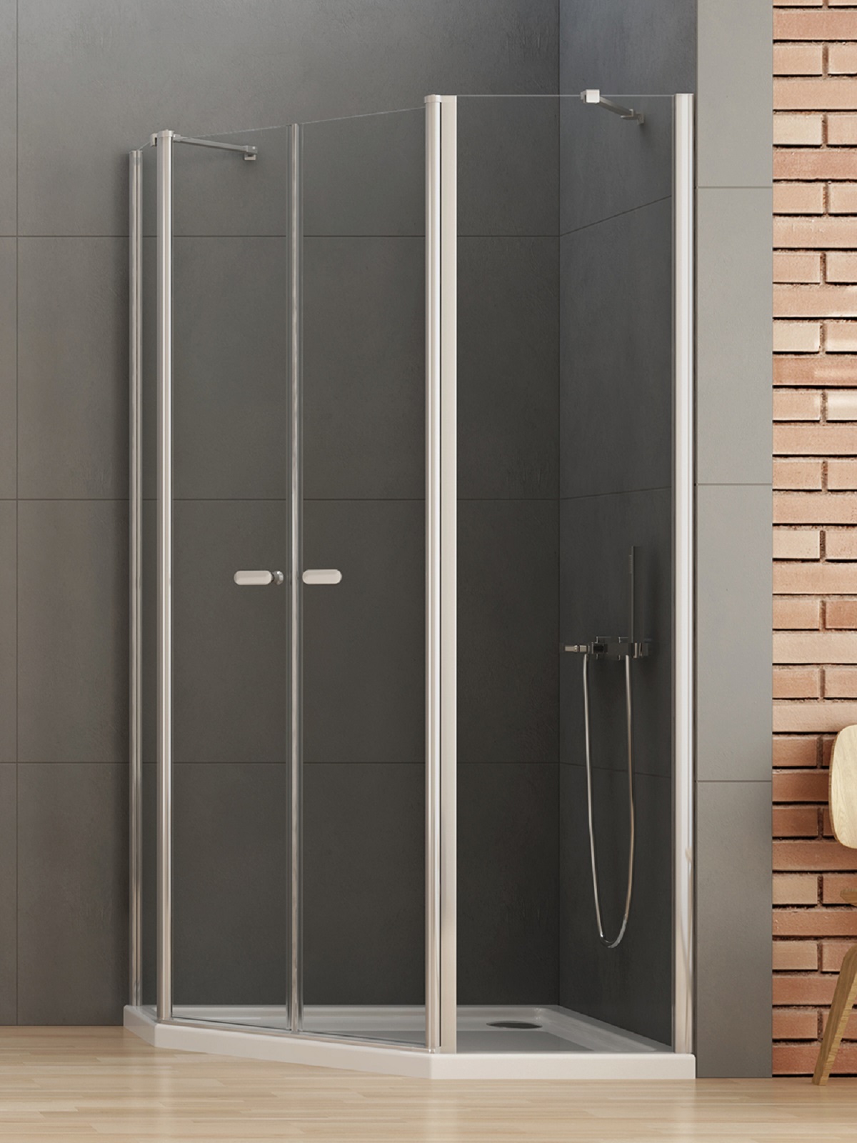 New Trendy New Soleo sprchovací kút 100x80 cm chromová lesklé/priehľadné sklo K-0611