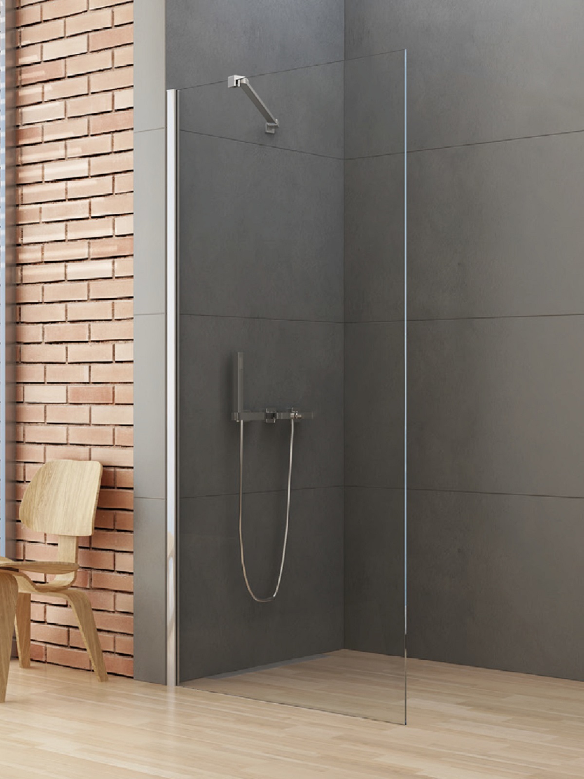 New Trendy New Soleo stena sprchového kúta walk -in 110 cm chróm lesklý/sklo priehľadné K-0741
