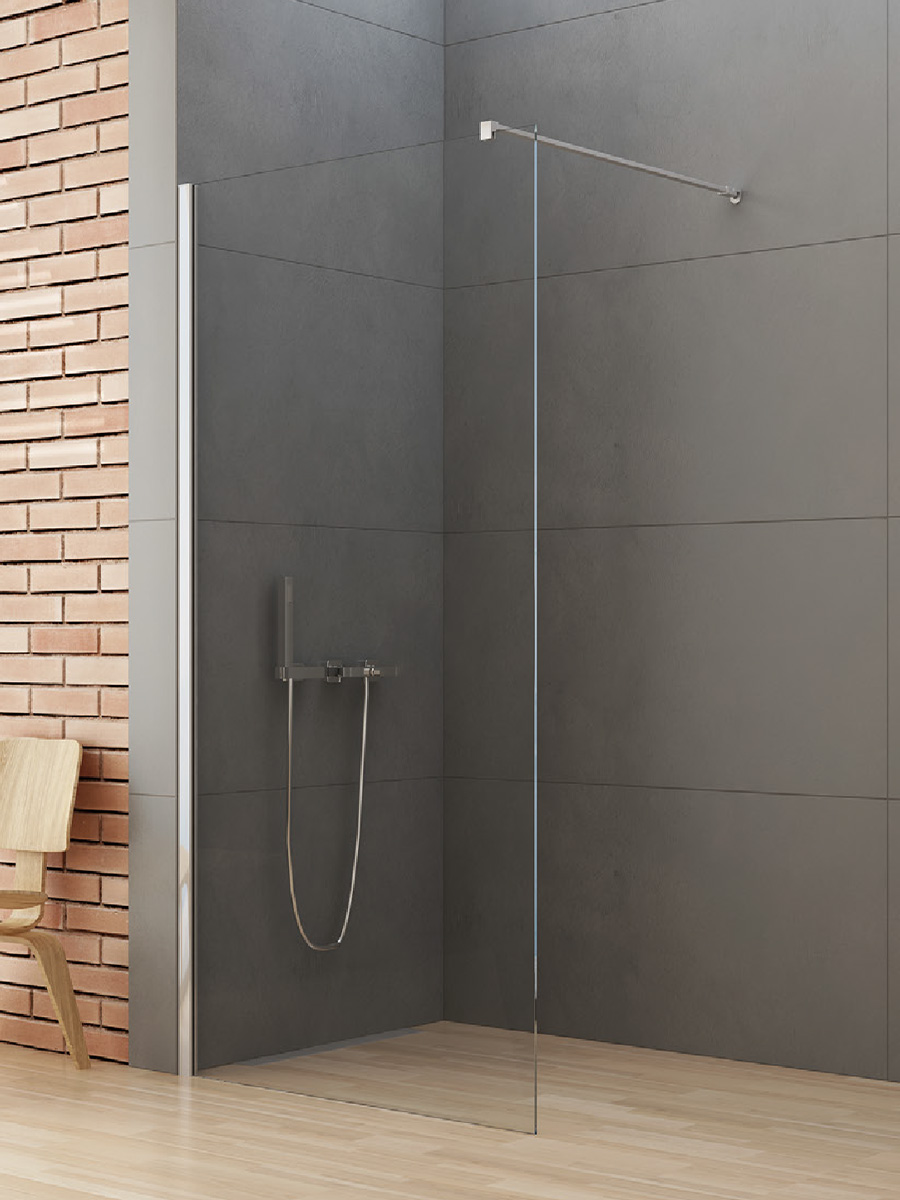 New Trendy New Soleo stena sprchového kúta walk -in 90 cm chróm lesklý/sklo priehľadné K-0459-WP