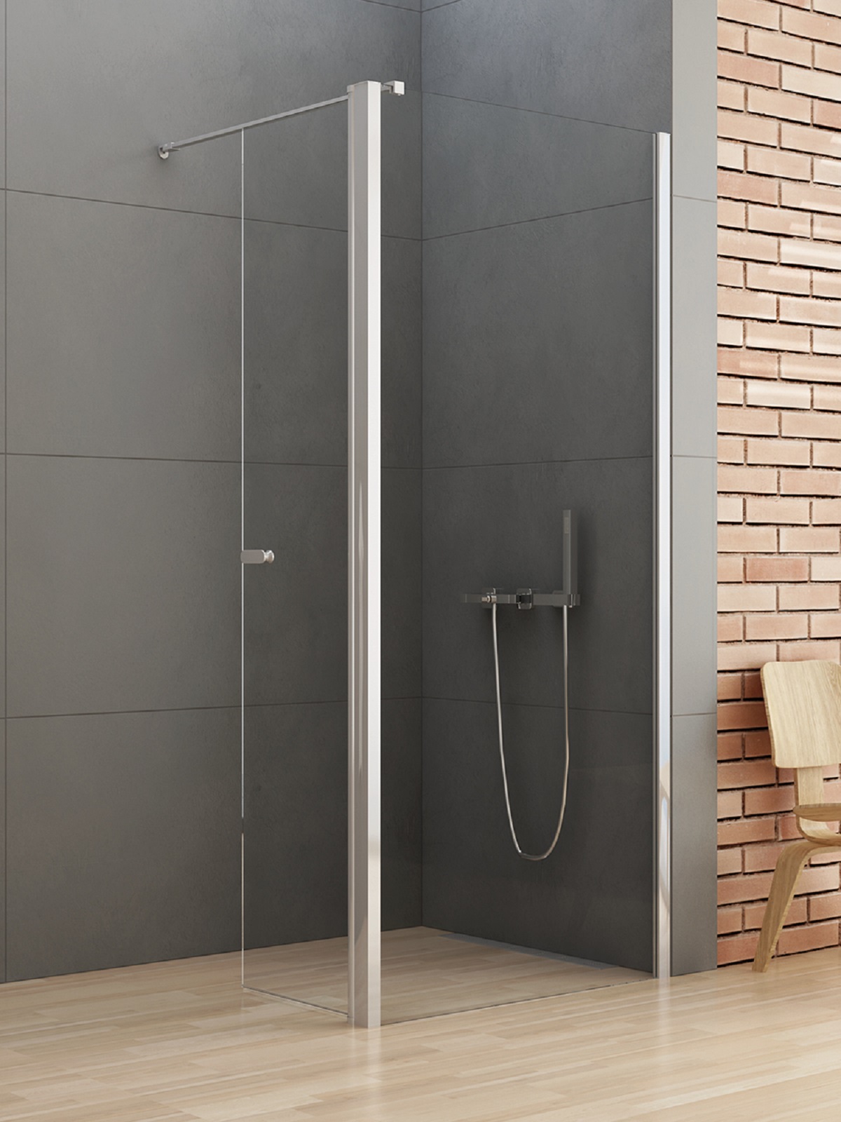 New Trendy New Soleo stena sprchového kúta walk -in 60 cm chróm lesklý/sklo priehľadné K-0755