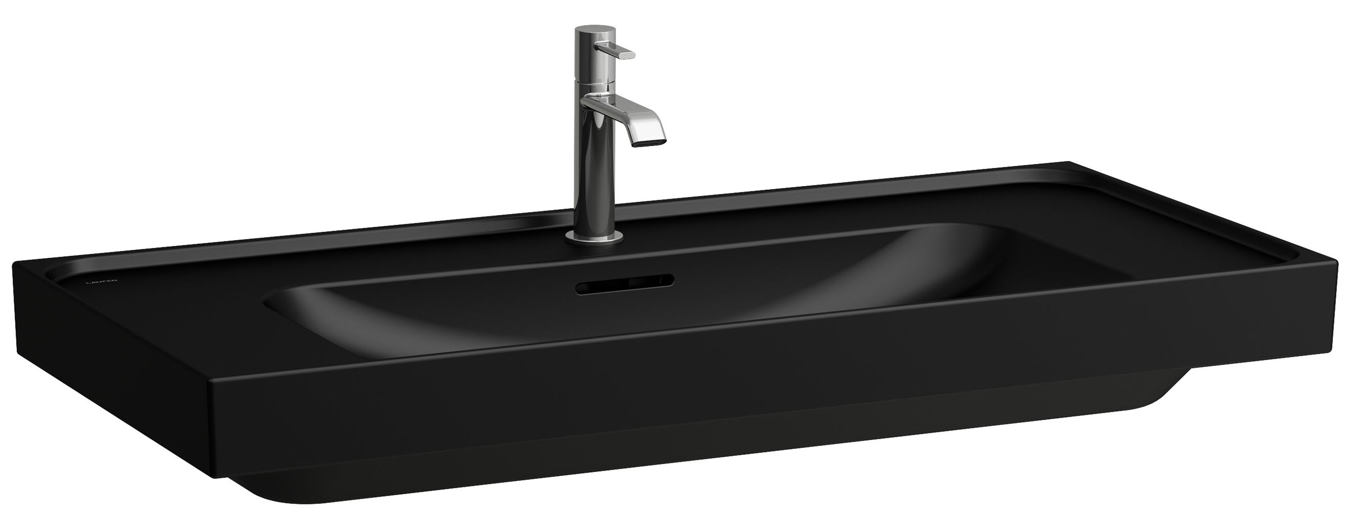 Laufen Meda umývadlo 100x46 cm obdĺžnik klasické umývadlo-umývadlo na nábytok čierna matná H8101197161091