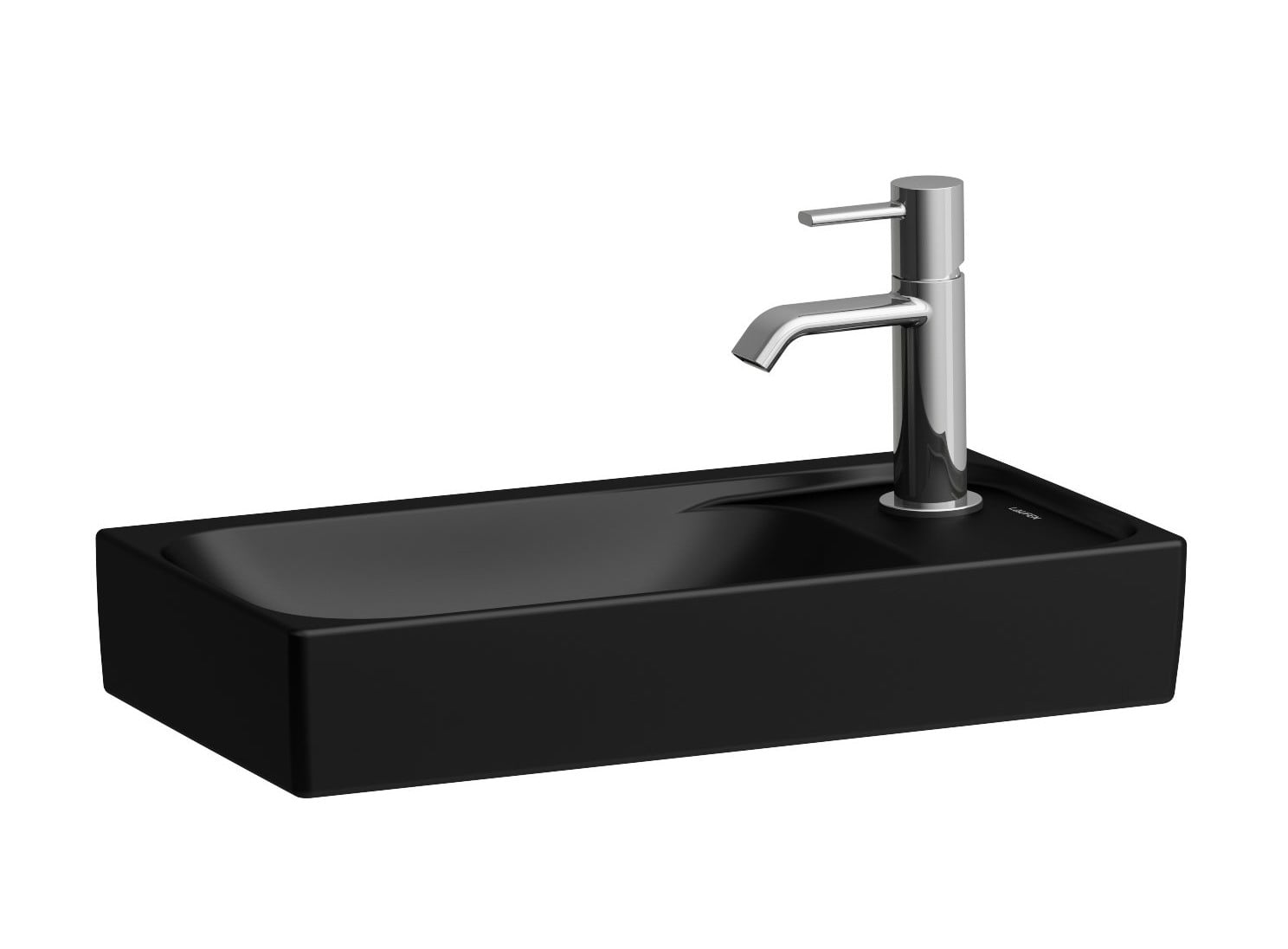 Laufen Meda umývadlo 46x23.5 cm obdĺžnik klasické umývadlo-umývadlo na nábytok čierna matná H8151137161141