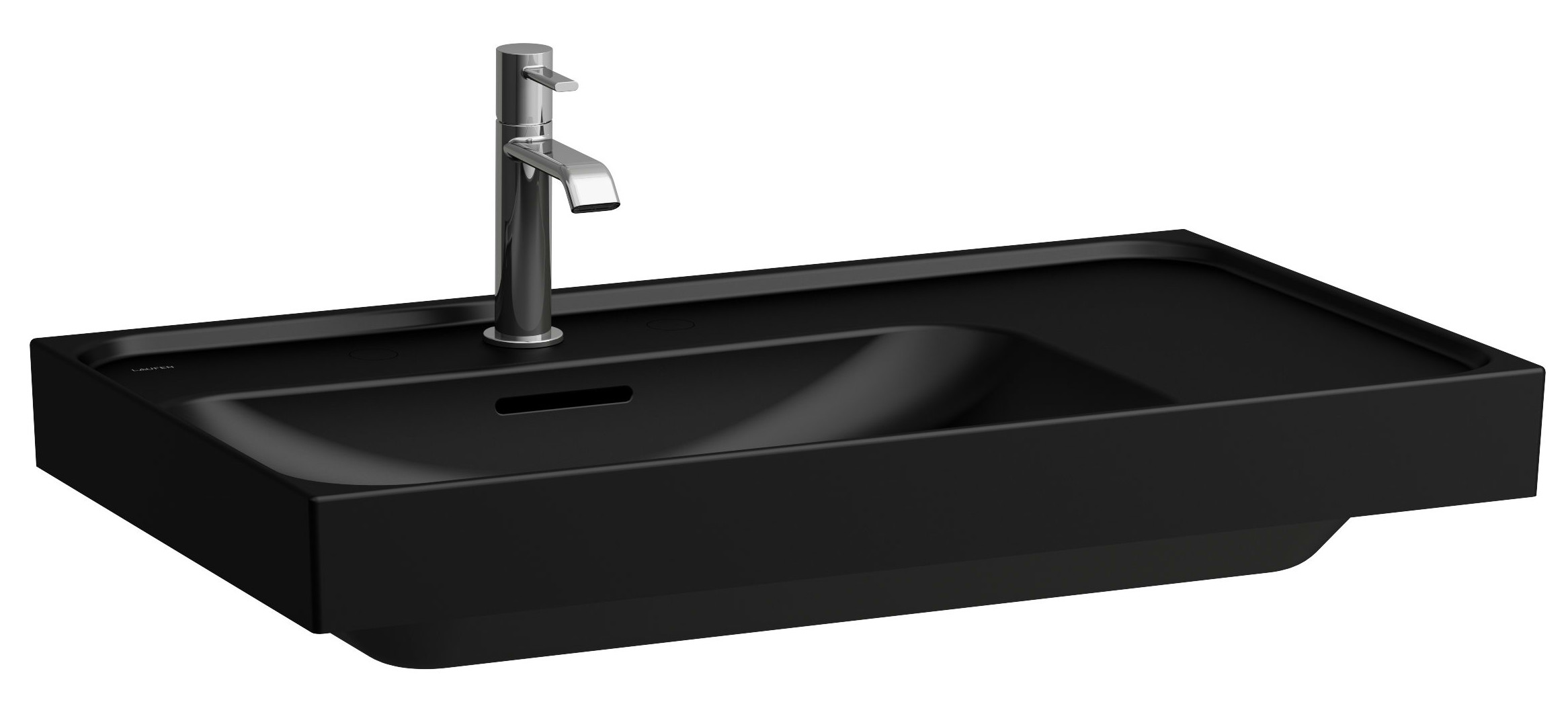 Laufen Meda umývadlo 80x46 cm obdĺžnik klasické umývadlo-umývadlo na nábytok čierna matná H8171167161041