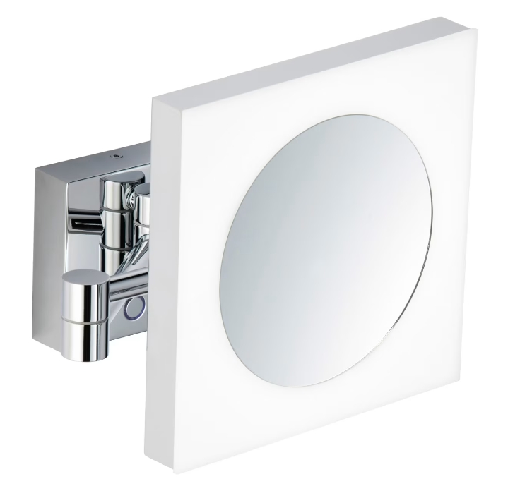 Kronenbach Universal kozmetické zrkadlo 20x20 cm štvorcový s osvetlením chróm 29 475 255 0004
