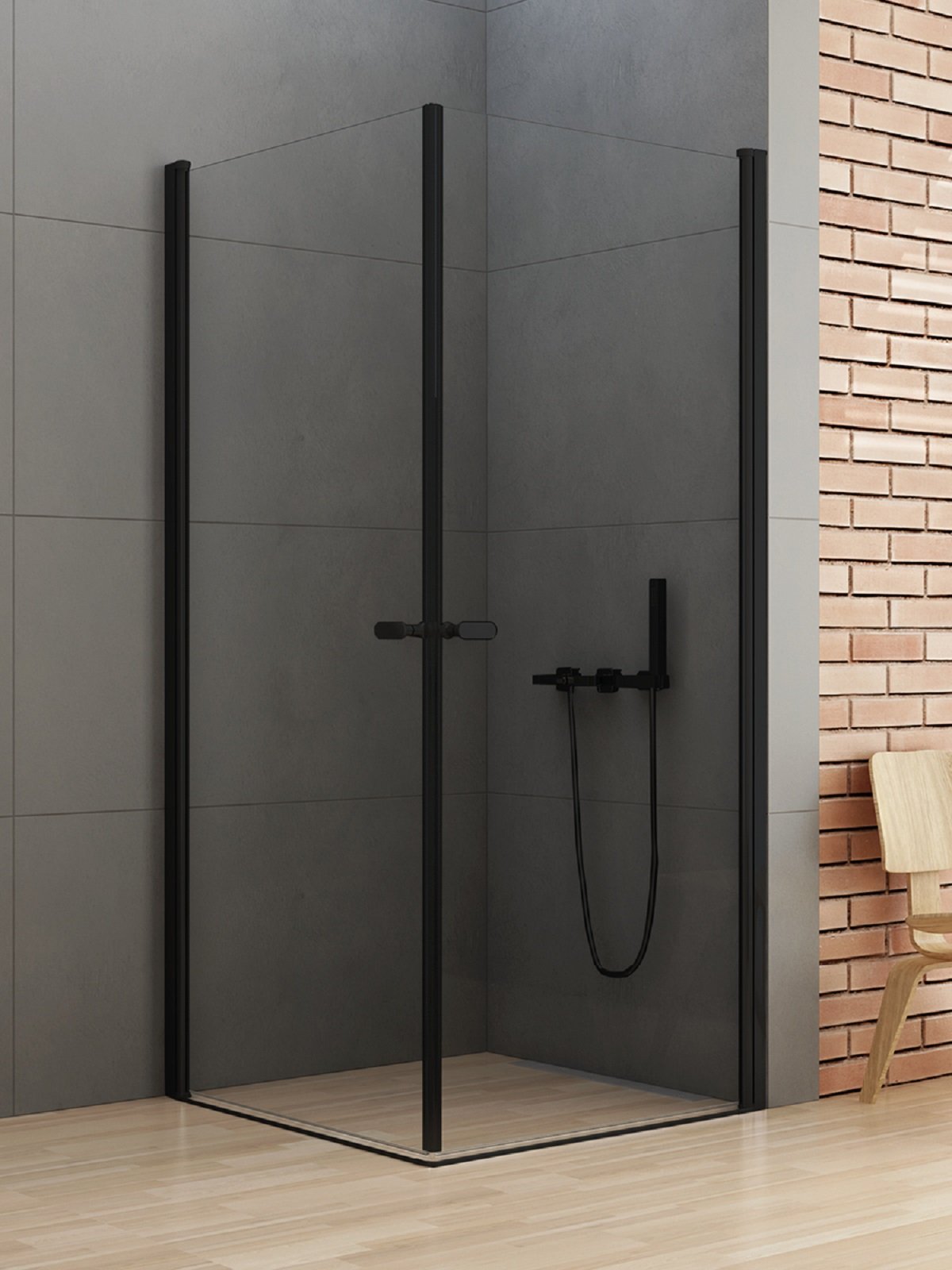 New Trendy New Soleo Black sprchovací kút 100x100 cm obdĺžniková čierna matné/priehľadné sklo D-0232A/D-0232A
