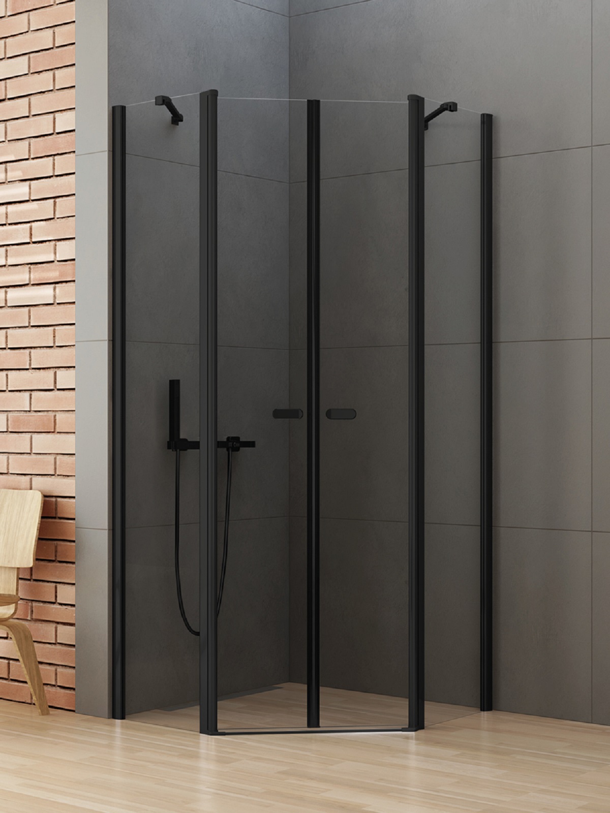 New Trendy New Soleo Black sprchovací kút 80x80 cm čierna matné/priehľadné sklo K-0616