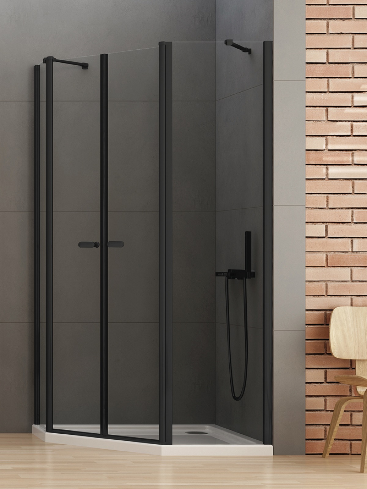 New Trendy New Soleo Black sprchovací kút 100x80 cm čierna matné/priehľadné sklo K-0618