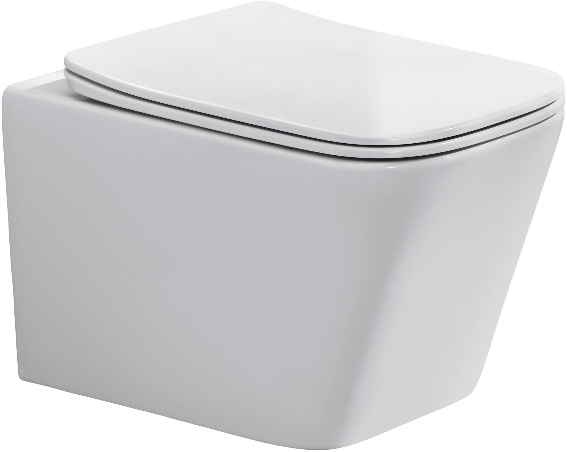 Comad Wall Hung Toilet wc misa s pomaly sa sklápajúcim sedadlom závesné bez oplachovacieho kruhu biela lesklá WALL HUNG TOILET WHITE ( E-1060A )