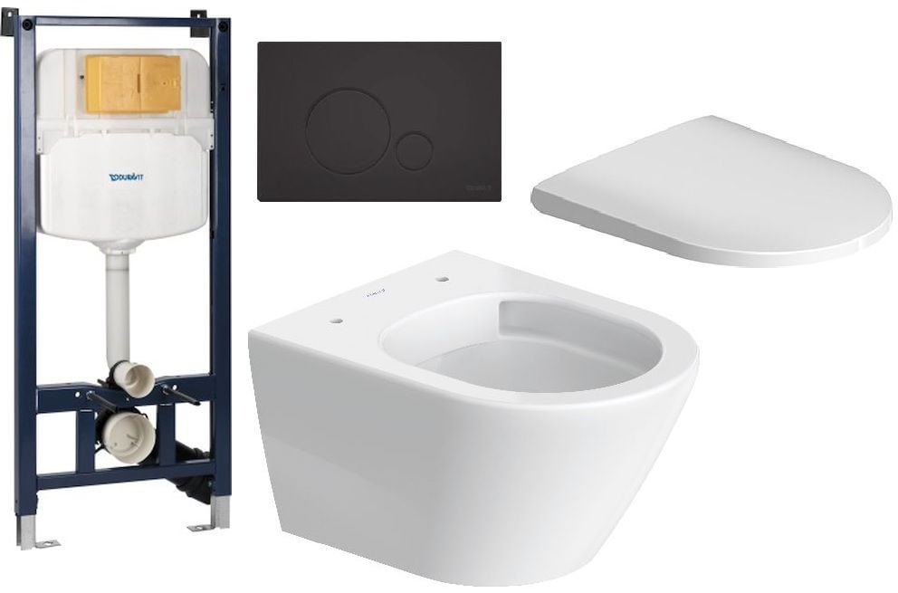 Súprava WC misa Duravit D-Neo 25880900001, podomietková konštrukcia Duravit DuraSystem WD1029000000, 0021690000, WD5010031000