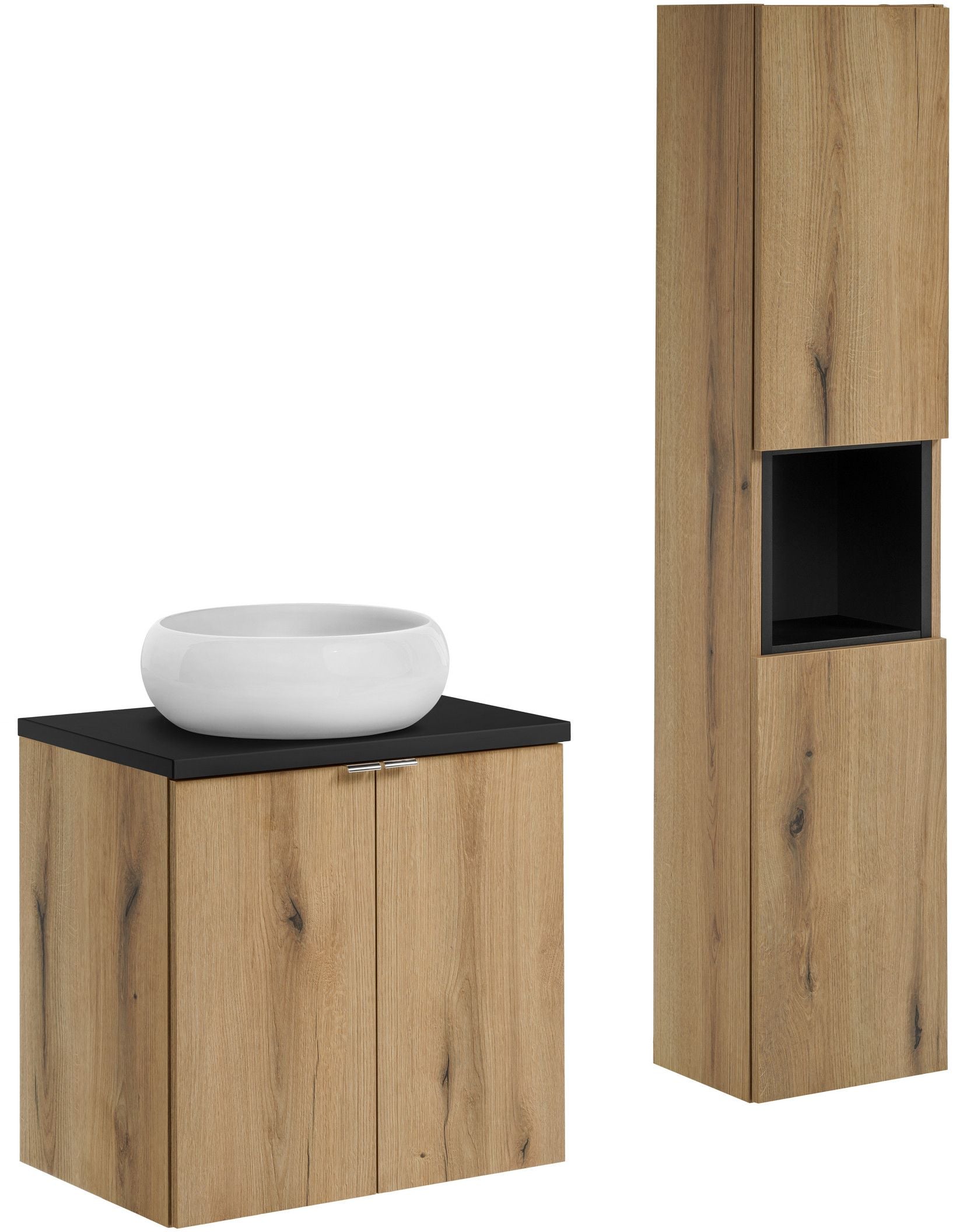 Súprava skrinka Comad Nova Oak NOVA OAK A 80-03-2D(W80-01A), skrinka Comad Nova Oak NOVA OAK A 82-60-2D, UN-WIKI-SW, NOVA BLACK B 89-60, NOVA BLACK A 83-27-Q(W83-04D)