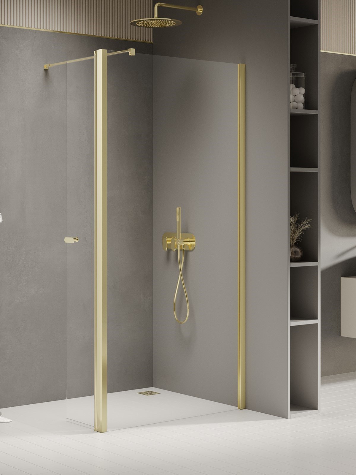 New Trendy New Soleo Light Gold stena sprchového kúta walk -in 60 cm zlatá lesklý/sklo priehľadné K-1962