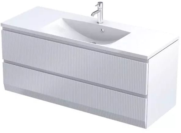 Oristo Brylant skrinka 119.6x45.5x50 cm závesná kúpeľňová skrinka pod umývadlo biela OR36-SD2S-120-2R