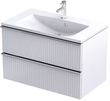 Oristo Etna skrinka 79.6x45.5x50 cm závesná kúpeľňová skrinka pod umývadlo biela OR52-SD2S-80-2R