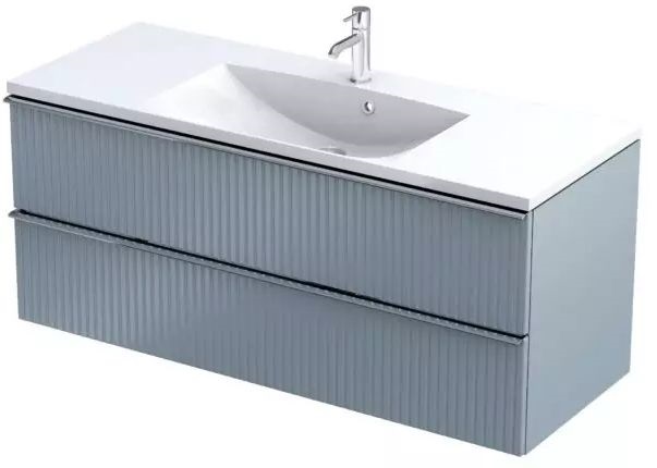 Oristo Etna skrinka 119.6x45.5x50 cm závesná kúpeľňová skrinka pod umývadlo sivá OR52-SD2S-120-16R