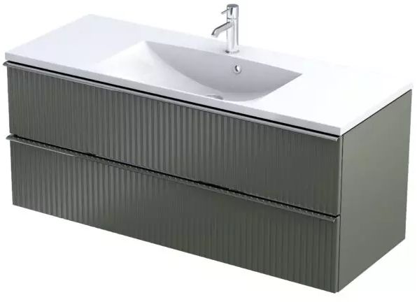 Oristo Etna skrinka 119.6x45.5x50 cm závesná kúpeľňová skrinka pod umývadlo OR52-SD2S-120-17R