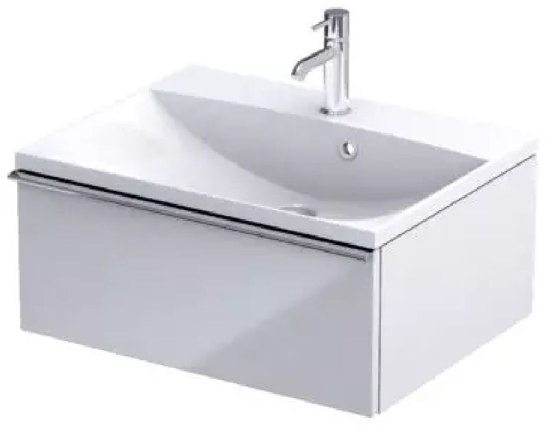 Oristo Etna skrinka 59.6x45.5x24 cm závesná kúpeľňová skrinka pod umývadlo biela OR52-SD1S-60-1