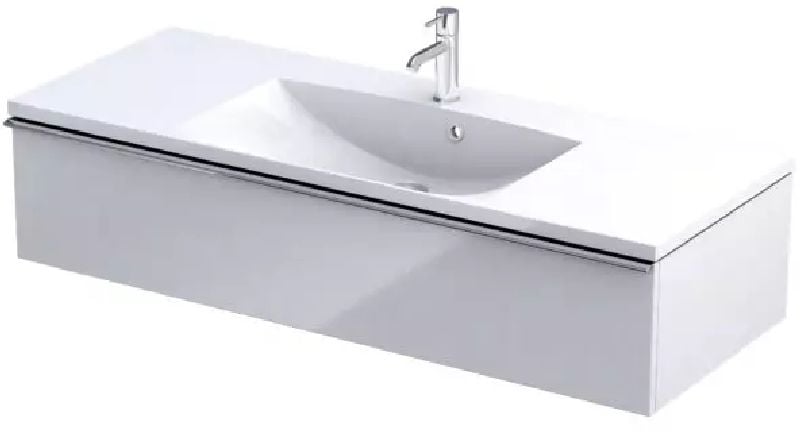 Oristo Etna skrinka 119.6x45.5x25 cm závesná kúpeľňová skrinka pod umývadlo biela OR52-SD1S-120-1