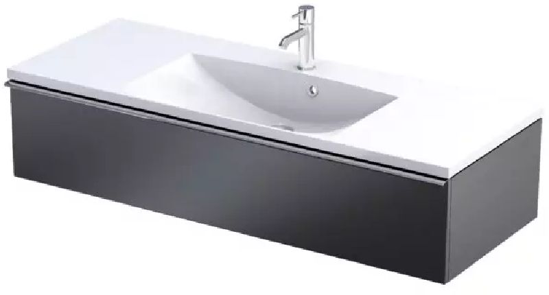 Oristo Etna skrinka 119.6x45.5x25 cm závesná kúpeľňová skrinka pod umývadlo čierna OR52-SD1S-120-8