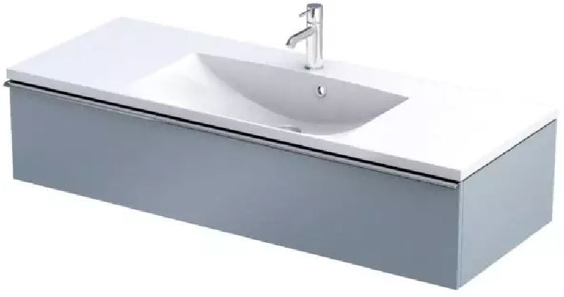 Oristo Etna skrinka 119.6x45.5x25 cm závesná kúpeľňová skrinka pod umývadlo modrá OR52-SD1S-120-16