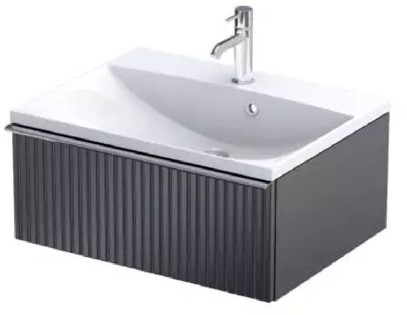 Oristo Etna skrinka 59.6x45.5x25 cm závesná kúpeľňová skrinka pod umývadlo čierna OR52-SD1S-60-8R