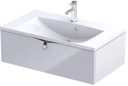 Oristo Siena skrinka 79.6x45.5x25 cm závesná kúpeľňová skrinka pod umývadlo biela OR45-SD1S-80-1