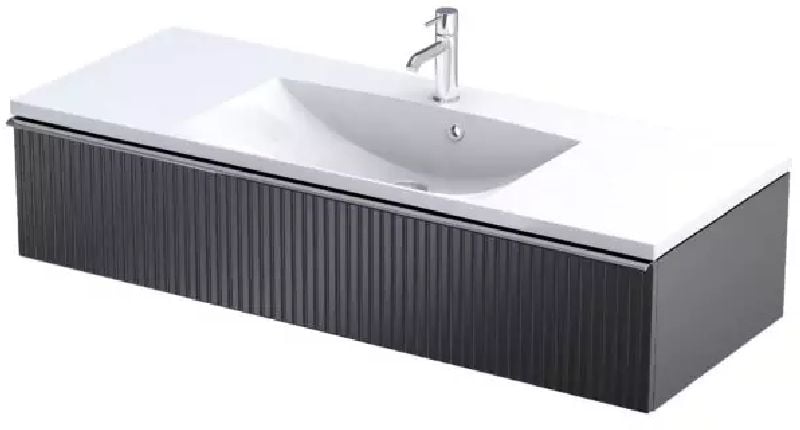 Oristo Etna skrinka 119.6x45.5x25 cm závesná kúpeľňová skrinka pod umývadlo čierna OR52-SD1S-120-8R