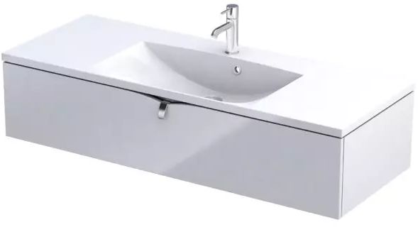 Oristo Siena skrinka 119.6x45.5x25 cm závesná kúpeľňová skrinka pod umývadlo biela OR45-SD1S-120-1