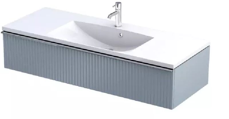 Oristo Etna skrinka 119.6x45.5x25 cm závesná kúpeľňová skrinka pod umývadlo modrá OR52-SD1S-120-16R