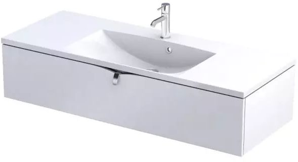 Oristo Siena skrinka 119.6x45.5x25 cm závesná kúpeľňová skrinka pod umývadlo biela OR45-SD1S-120-2