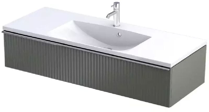 Oristo Etna skrinka 119.6x45.5x25 cm závesná kúpeľňová skrinka pod umývadlo zelená OR52-SD1S-120-17R