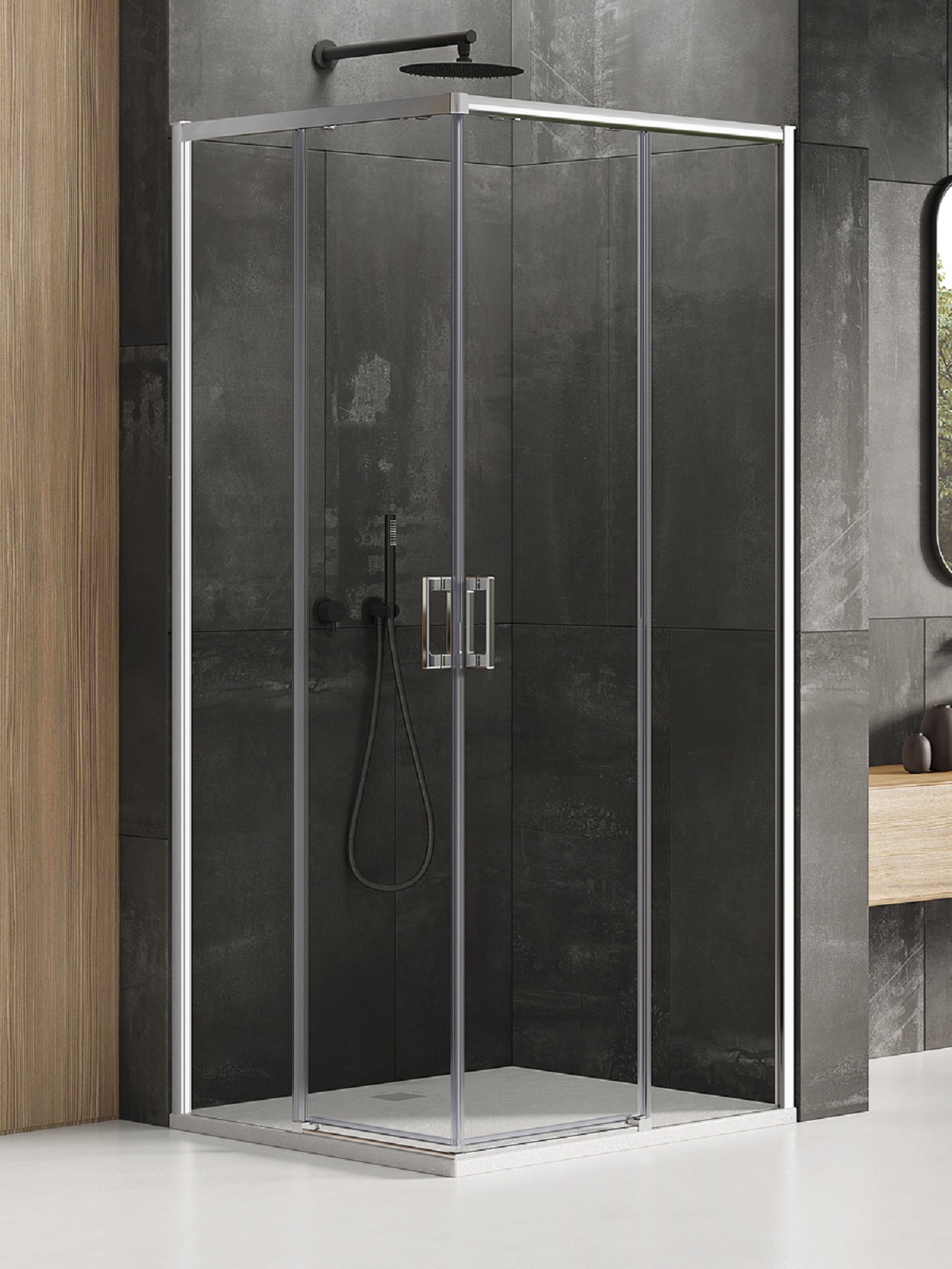 New Trendy Prime sprchovací kút 120x70 cm štvorcová chromová lesklé/priehľadné sklo D-0302A/D-0349A