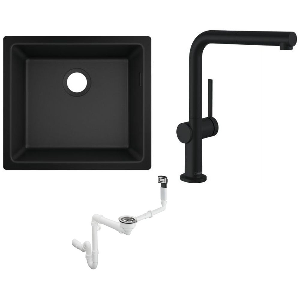 Súprava kuchynská batéria Hansgrohe Talis M54 72809670, granitový drez Hansgrohe S 51 43431170, 43927000