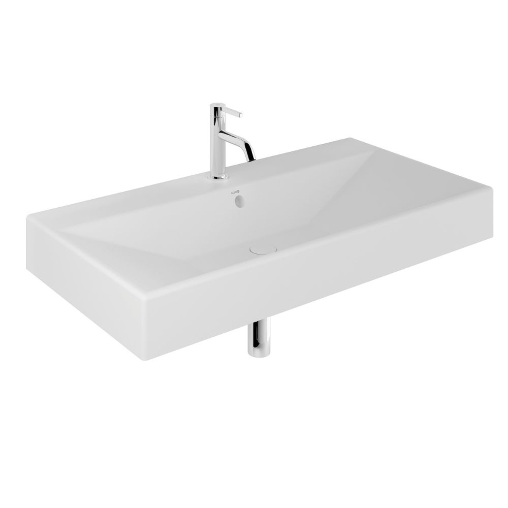 Kludi Resa umývadlo so zátkou 101x50 cm obdĺžnik umývadlo na nábytok-pultové umývadlo biela 59WW10153
