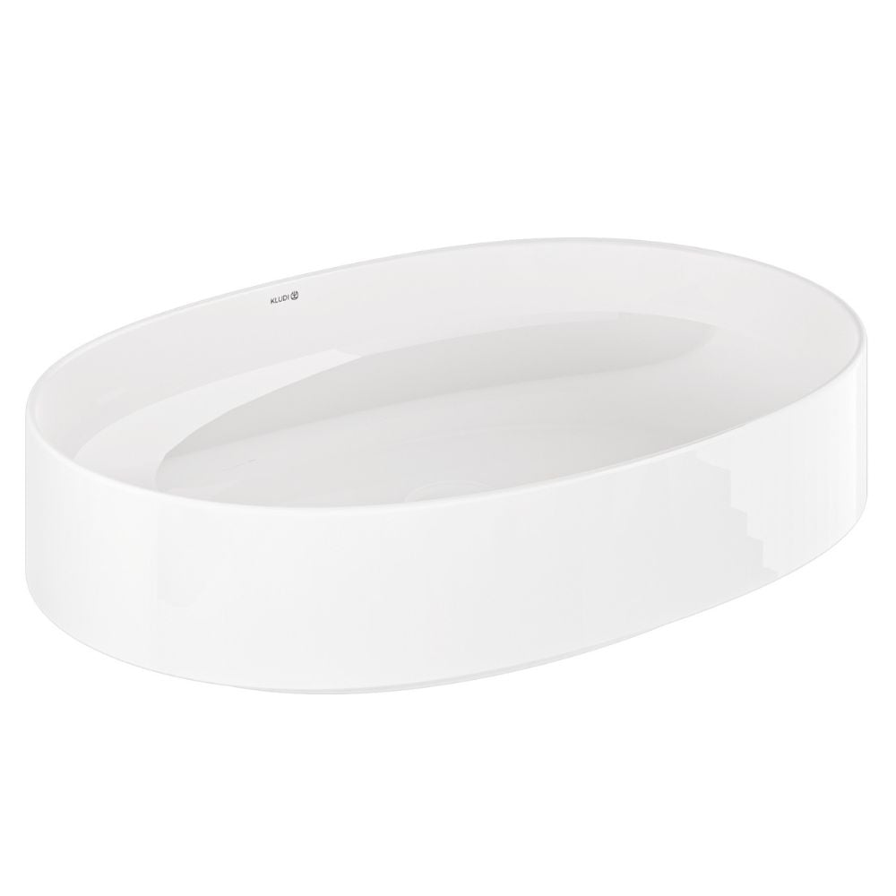 Kludi Resa O umývadlo so zátkou 60x40 cm oválny pultové umývadlo biela 58CW2043