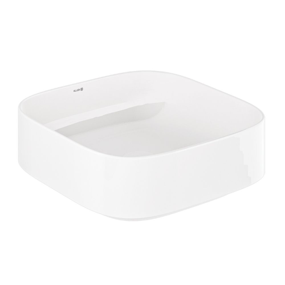 Kludi Resa C umývadlo so zátkou 40x40 cm štvorec pultové umývadlo biela 58CW3043