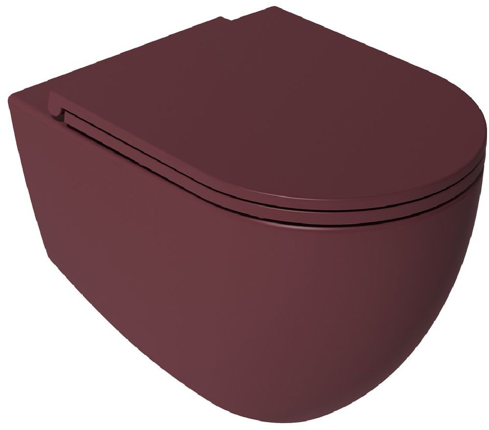 Isvea Infinity wc misa závesné bez oplachovacieho kruhu červená matná 10NF02004-2R