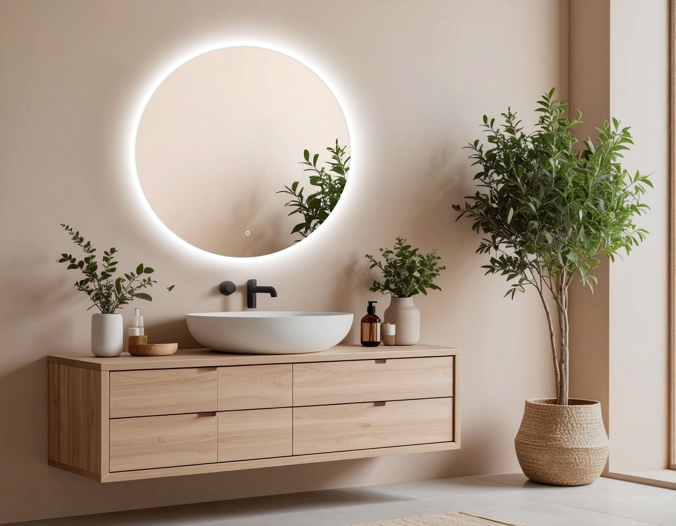 Venti Koło Led zrkadlo 60x60 cm okrúhly s osvetlením 5907459662894