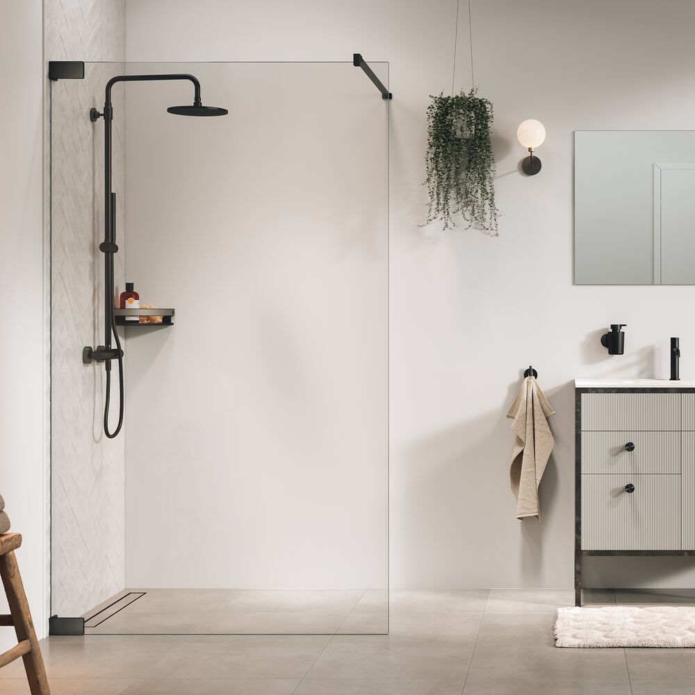 Sealskin Pure stena sprchového kúta walk -in 120 cm grafitová brúsený/sklo priehľadné PU011206145100