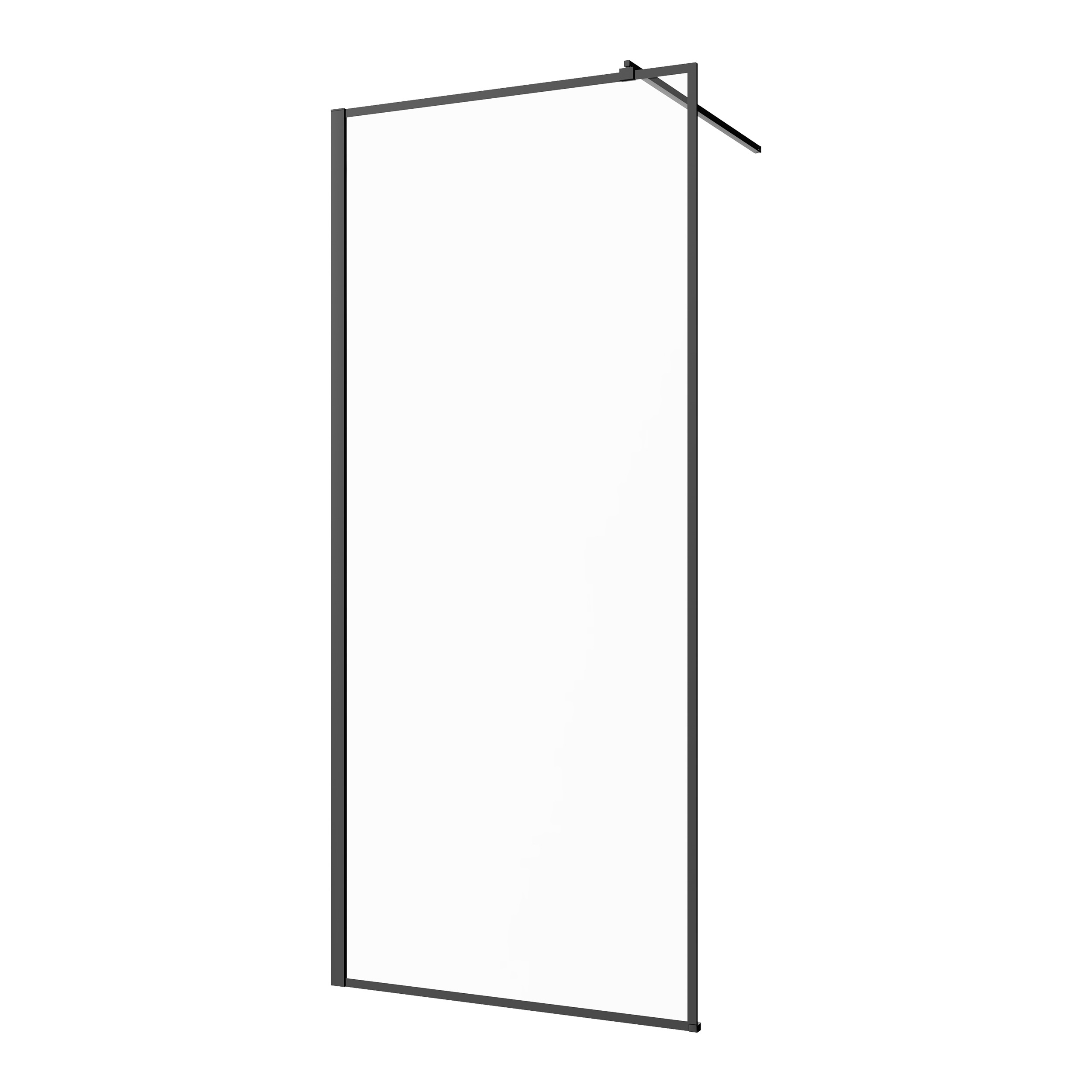 Invena stena sprchového kúta walk -in 110 cm čierna polomatný/sklo priehľadné AK-32-118