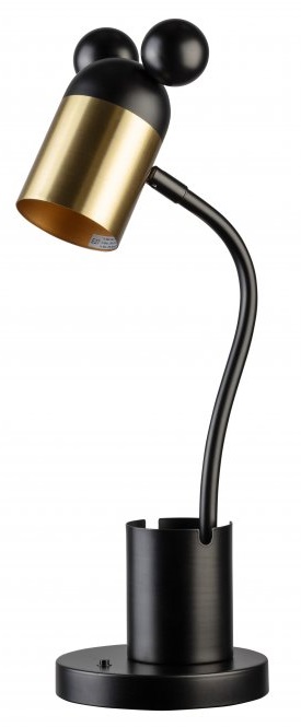 GTV Mouse stolová lampa 1x25 W čierna-zlatá LB-MOUS-11-DEC