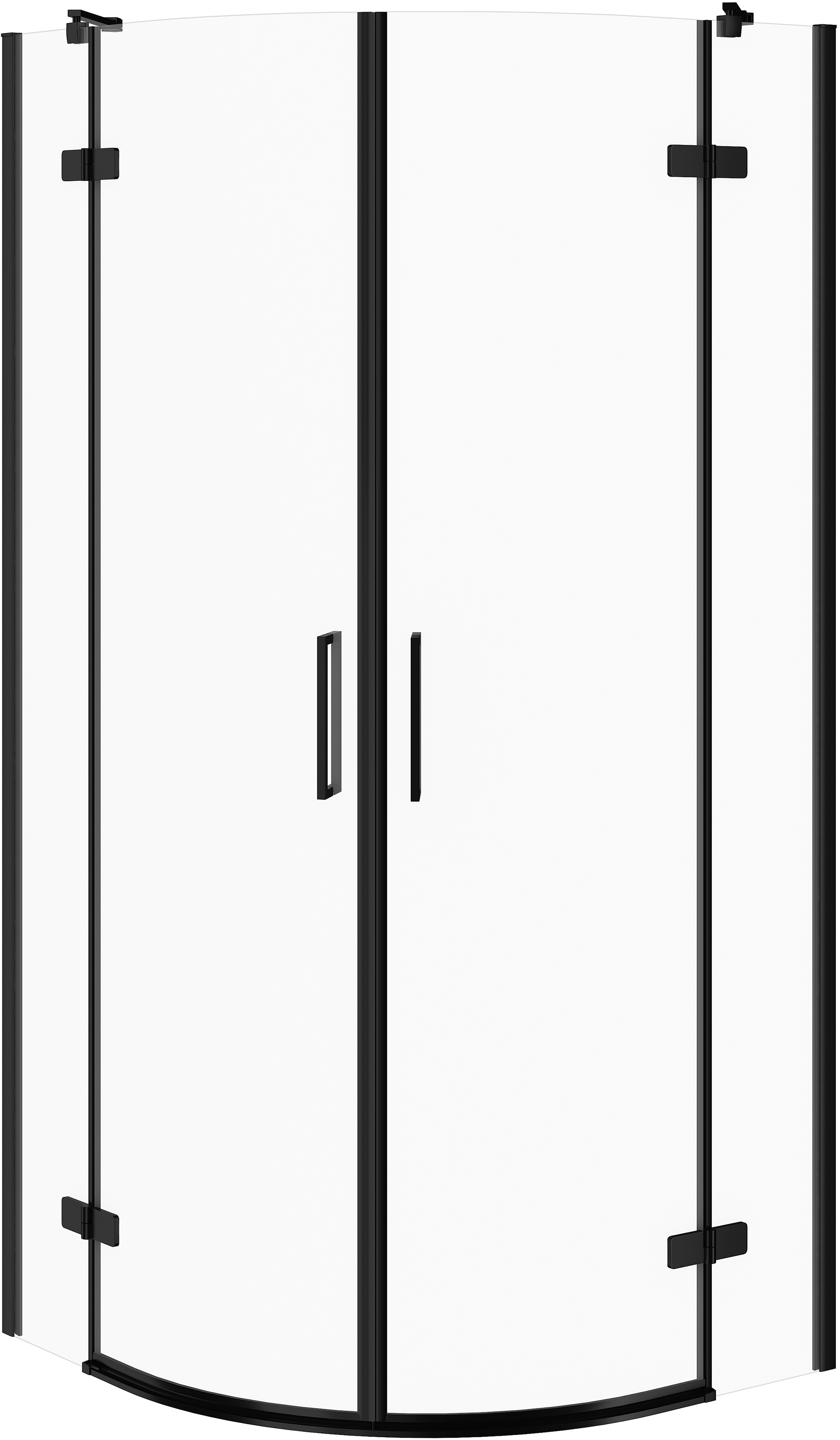 Cersanit City sprchovací kút 80x80 cm polkruhová čierna matné/priehľadné sklo S584-072
