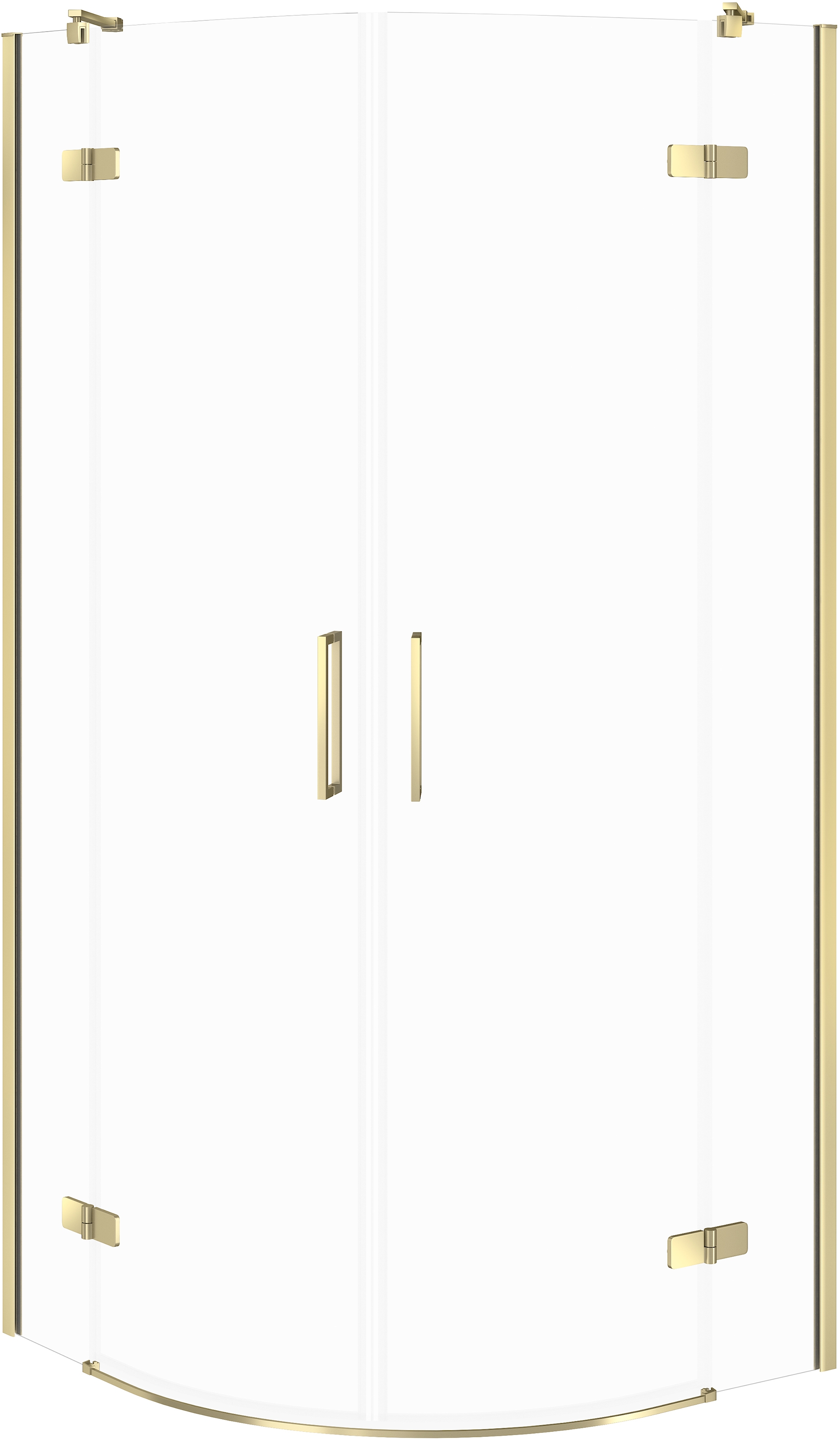 Cersanit City sprchovací kút 90x90 cm polkruhová zlatá lesklé/priehľadné sklo S584-073