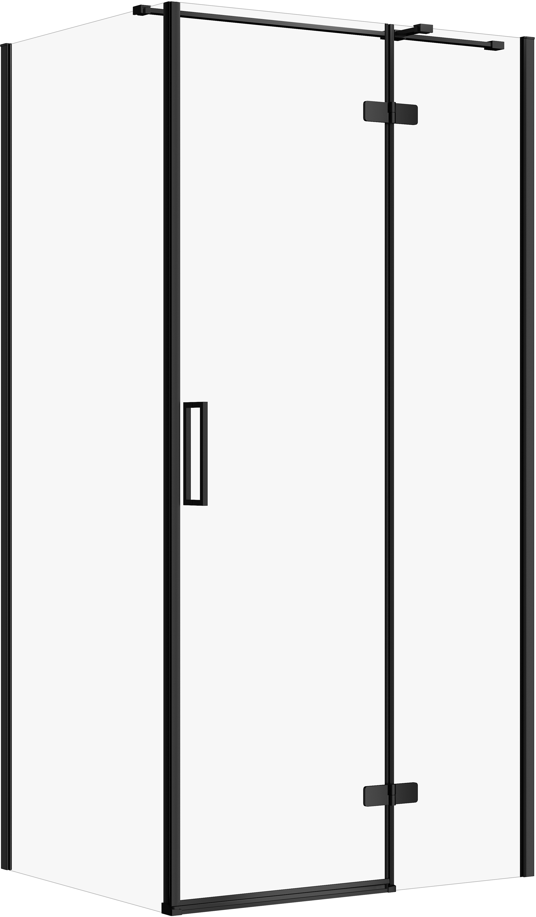 Cersanit City sprchovací kút 100x80 cm štvorcová čierna matné/priehľadné sklo S584-096