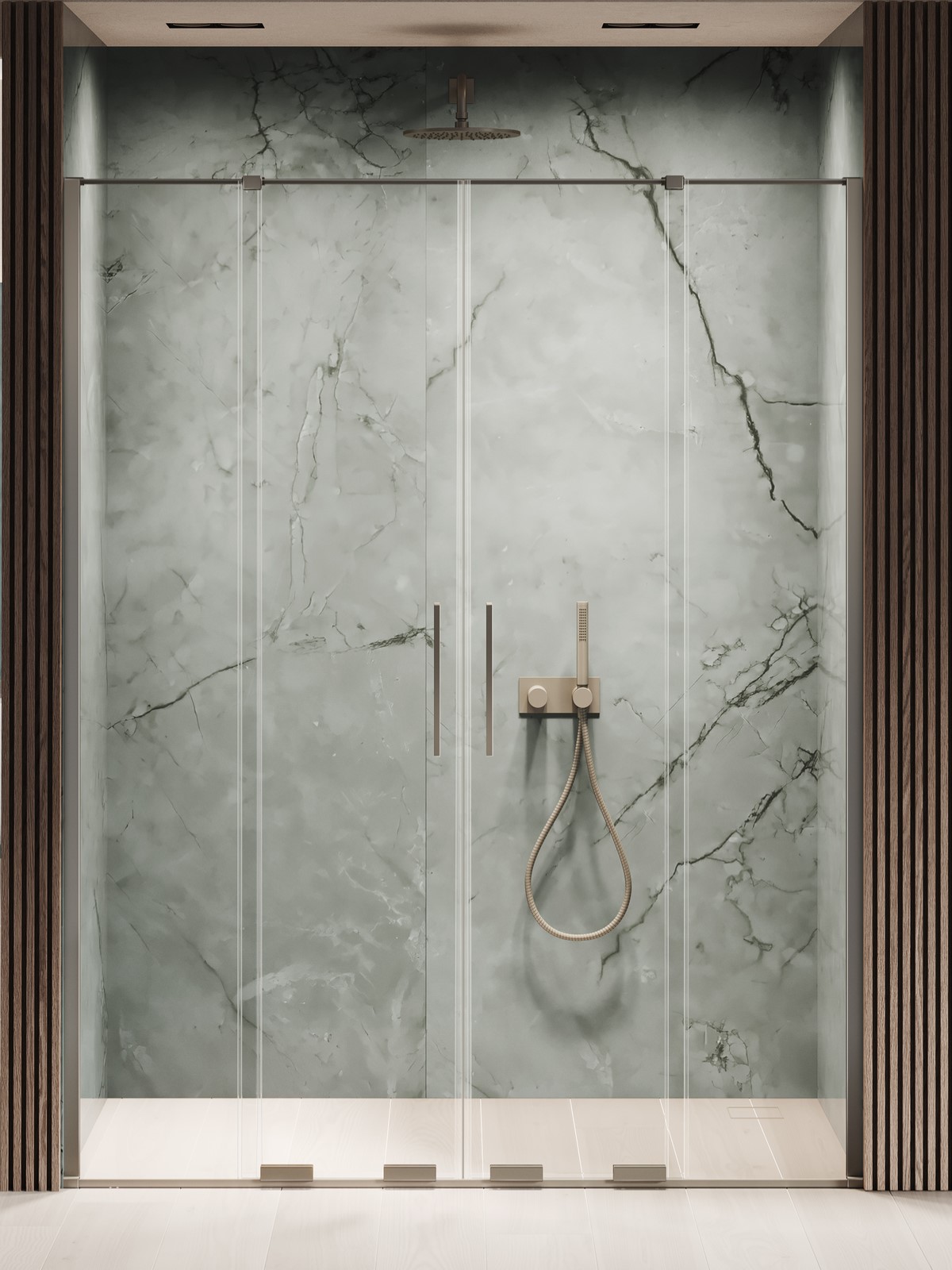 New Trendy Smart sprchové dvere 160 cm posuvné brúsená/priehľadné sklo EXK-7836
