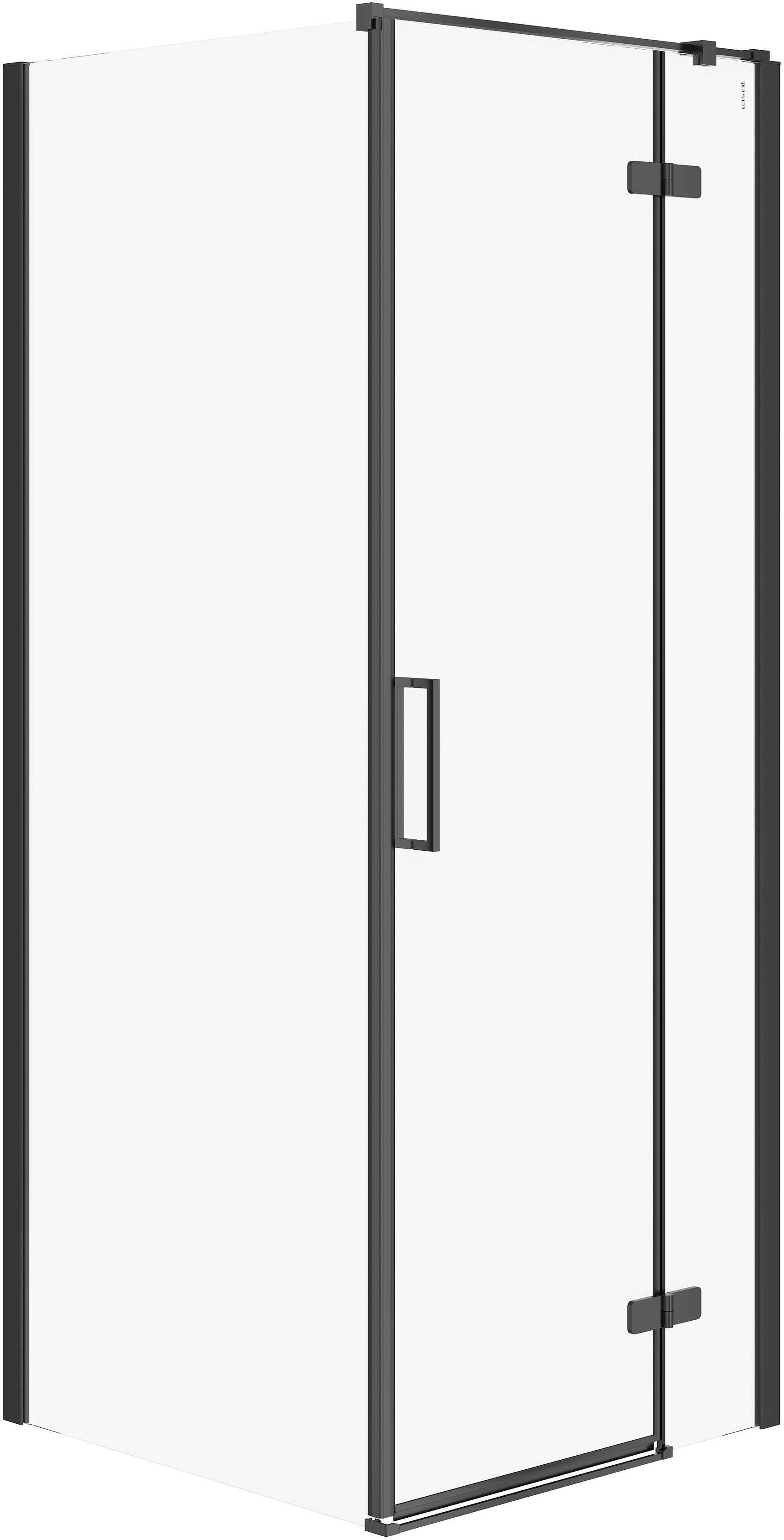 Cersanit City sprchovací kút 80x80 cm obdĺžniková čierna matné/priehľadné sklo S584-107